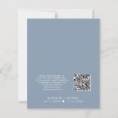 Budget QR Code Dusty Blue Wedding Reception nodigt (Achterkant)