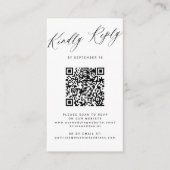 Budget QR code eenvoudige minimalistische bruiloft Informatiekaartje (Voorkant)