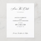 Budget QR-code elegante foto bruiloft save the dat (Voorkant)