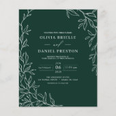 Budget QR Code Emerald Green Huwelijksuitnodiging (Voorkant)