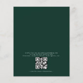 Budget QR Code Emerald Green Huwelijksuitnodiging (Achterkant)