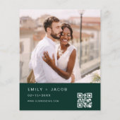 Budget QR Code Emerald Green Huwelijksuitnodiging (Achterkant)