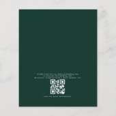 Budget QR Code Emerald Green Huwelijksuitnodiging Flyer (Achterkant)