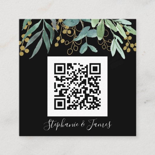 Budget QR Code Eucalyptus Faire-part de mariage no (Devant)