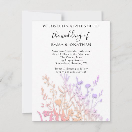 Budget QR CODE Floral Meadow White Rose (Voorkant)