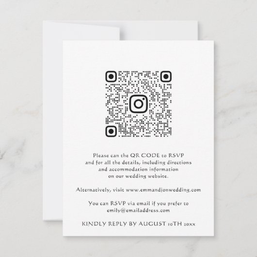 Budget QR CODE Floral Meadow White Rose (Achterkant)