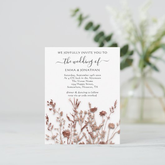 Budget QR CODE Floral Meadow White Rose (Staand voorkant)