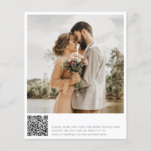 Budget QR code foto bruiloft opslaan van de datum Flyer (Achterkant)