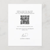 Budget QR Code Foto Elegante Kalligrafie Bruiloft Flyer (Achterkant)