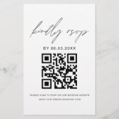 Budget QR Code Foto RSVP Minimalistisch huwelijk (Voorkant)