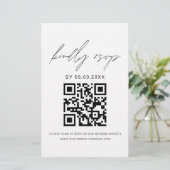 Budget QR Code Foto RSVP Minimalistisch huwelijk (Staand voorkant)