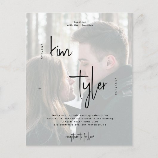 Budget QR CODE-fototrouwuitnodiging (Voorkant)