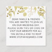 Budget QR Code Gold Foliage Weduwen Uitnodiging (Achterkant)