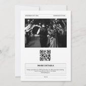 Budget, QR code, grappige krant bruiloft Kaart (Achterkant)