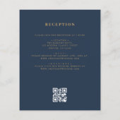 Budget QR Code Marine Blauw Goud Uitnodiging Flyer (Achterkant)