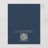 Budget QR Code Marine Blauwe Huwelijksuitnodiging Flyer (Achterkant)