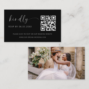 Budget QR-code Minimalistische Trouwwebsite RSVP Informatiekaartje
