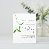 Budget QR Code Mistletoe kerstbruiloft Uitnodiging (Staand voorkant)