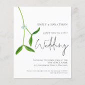 Budget QR Code Mistletoe kerstbruiloft Uitnodiging (Voorkant)