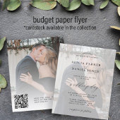 Budget QR CODE moderne foto trouwuitnodiging Flyer