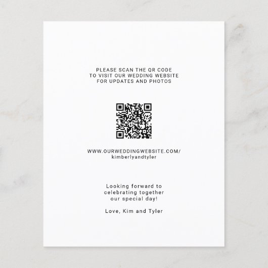 Budget QR CODE multi foto bruiloft bewaar de datum (Achterkant)
