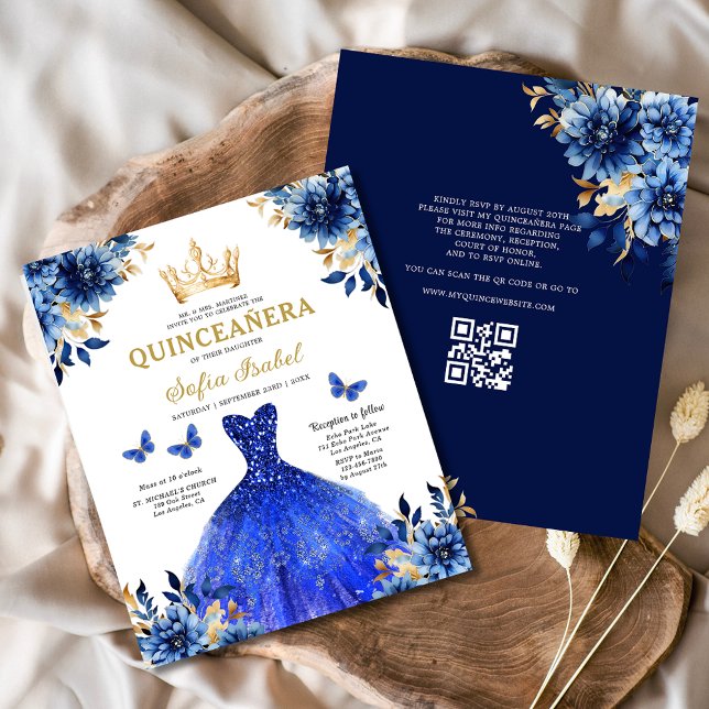 Budget QR-code Quinceanera Royal Blue Princess (Creator heeft geüpload)