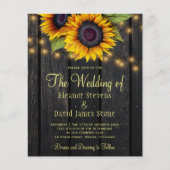 Budget QR code Robuust hout bruiloft Uitnodiging (Voorkant)