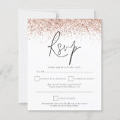 Budget QR Code Roos Gold Glitter Weddenschap RSVP (Voorkant)