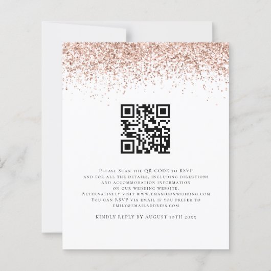 Budget QR Code Roos Gold Glitter Weddenschap Uitno (Achterkant)