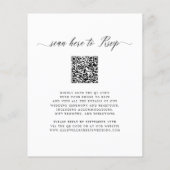 Budget QR Code RSVP Calligrafie Weduwen Uitnodigin (Achterkant)