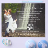 Budget QR Code RSVP Foto bruiloft uitnodiging Flyer (Enkel)