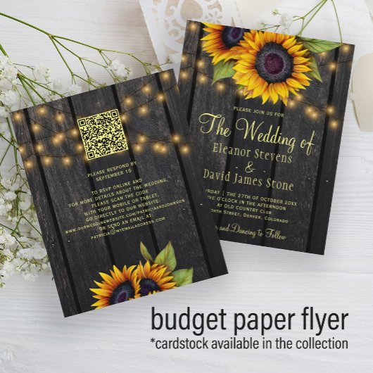Budget QR code rustige elegant bruiloft Uitnodigin Flyer