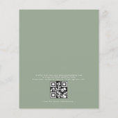 Budget QR Code Sage Green bruiloft uitnodiging (Achterkant)