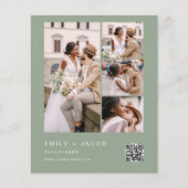 Budget QR Code Sage Green bruiloft uitnodiging Flyer (Voorkant)