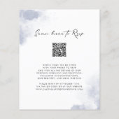 Budget QR-code Stofblauw Aquarel Bruiloft Flyer (Achterkant)