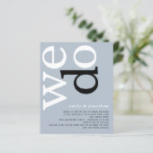 BUDGET QR code Stusty Blue Text Weddenschap Uitnod (Staand voorkant)