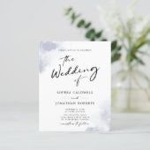 Budget QR Code Stusty Blue Waterverf Weddenschap (Staand voorkant)