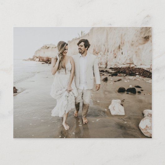 Budget QR Code Terra Cotta Photo RSVP Card (Achterkant)