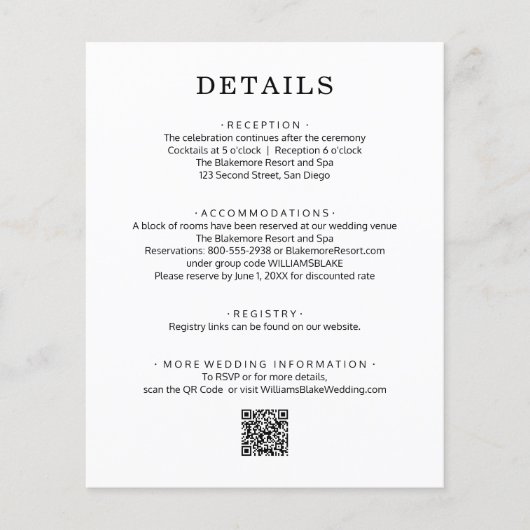 Budget QR-code trouwdetails Flyer (Voorkant)