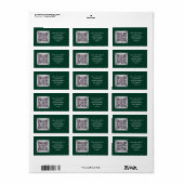 Budget QR-code website RSVP hotel huwelijksdetails Etiket (Full Sheet)