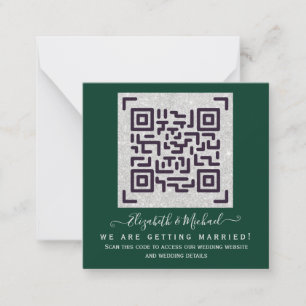 Budget QR-code website RSVP hotel huwelijksdetails Notitiekaartje