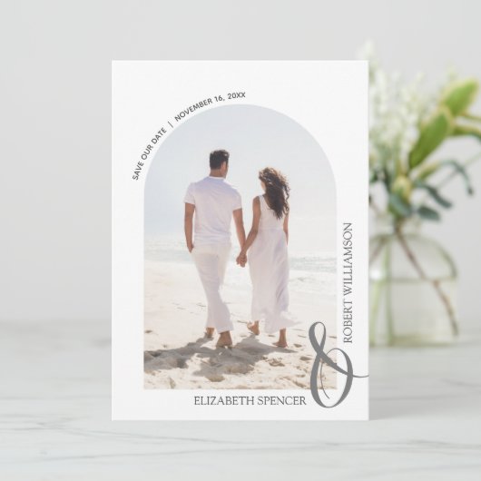 Budget QR Code Weddenschap Foto Opslaan Datum Save The Date (Staand voorkant)