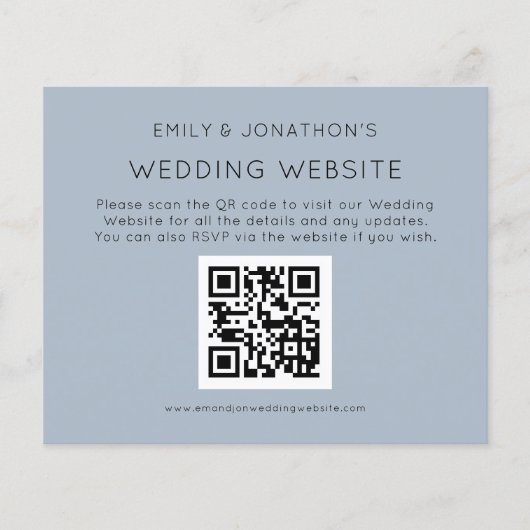 Budget QR Code Weddenschap Website Blue Encl (Voorkant)