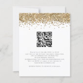 Budget QR Gold Glitter Evening Wedding Invite (Achterkant)