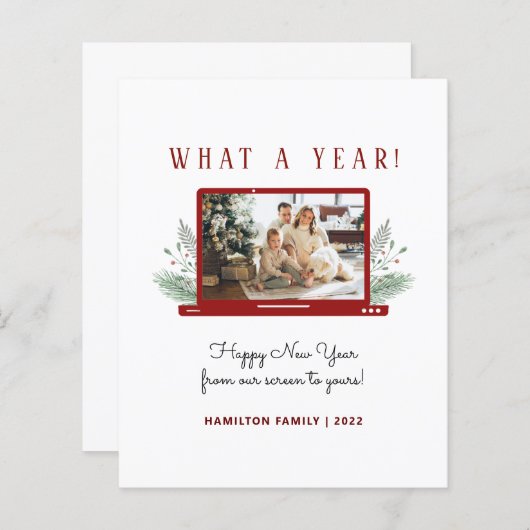 Budget Quel An Simple Carte photo Nouvel An (Devant / Derrière)