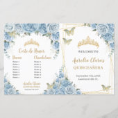Budget Quinceañera 15 Fleurs Bleues Programme Parr (Devant)
