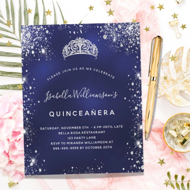 Budget Quinceanera blue zilter glitter (Creator heeft geüpload)