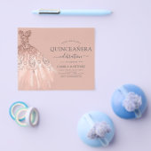 Budget Quinceanera Blush Pink Rose Gold Glitter Flyer (Enkel)