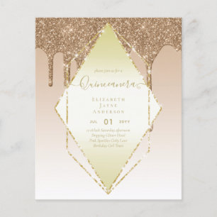 BUDGET Quinceanera Druipende Glitter Glamour 15e Flyer