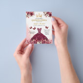 Budget Quinceanera Floral Bourgondië Prinses Flyer (Hand)